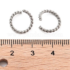 変色しにくい304ステンレススチール製オープン丸カン  ツイストラウンド  ステンレス鋼色  12x1.5mm  15ゲージ  内径：9mm&nbsp;STAS-F191-11P-C