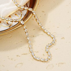 Luxury Brass Full Crystal Rhinestone Teardrop Tennis Necklaces for Women&nbsp;UK5075-1