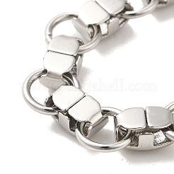 Non-Tarnish 304 Stainless Steel Rectangle Link Chain Bracelets&nbsp;BJEW-Q776-04P