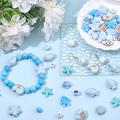 56Pcs 14 Styles Glazed Porcelain Beads&nbsp;PORC-SC0001-34