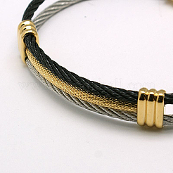 304 Stainless Steel Cuff Bangle&nbsp;BJEW-F003-75GIH2
