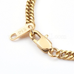 Men's 304 Stainless Steel Diamond Cut Curb Chain Bracelets&nbsp;BJEW-JB06019-02