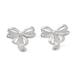 Rack Plating Bowknot Brass Stud Earrings for Women&nbsp;EJEW-NH0002-02P