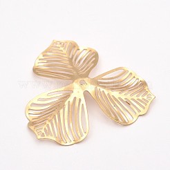 3-Petal Flower Rack Plating Iron Bead Caps&nbsp;X-IFIN-D071