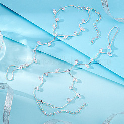 2Pcs Alloy Curb Chains Anklets&nbsp;AJEW-GA0007-85S
