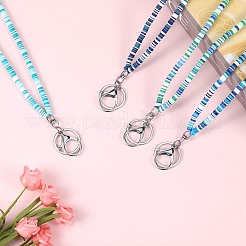 4Pcs 4 Colors Handmade Polymer Clay Name Card Straps&nbsp;NJEW-SW00038