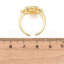 Religion Brass Micro Pave Cubic Zirconia Cuff Open Rings&nbsp;RJEW-F204-06G