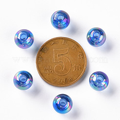 透明なアクリルビーズ  ABカラーメッキ  ラウンド  藤紫色  8x7mm  穴：2mm  約1745個/500g&nbsp;MACR-S370-B8mm-751