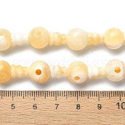 Natural Yellow Jade 3-Hole Guru Bead Strands&nbsp;G-K149-50