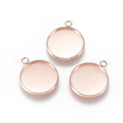 201 Stainless Steel Pendant Cabochon Settings&nbsp;STAS-F191-14RG-F