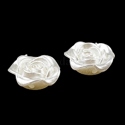 Abs模造パールビーズ  花  14x14x5.5mm  穴：1.5mm&nbsp;OACR-K001-20