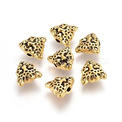 合金ビーズ  ヒョウ  アンティーク黄金  12x11.5x6mm  穴：2mm&nbsp;PALLOY-E532-13AG