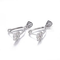 Anti-Tarnish Rhodium Plated 925 Sterling Silver Pendant Bails&nbsp;STER-L058-007P