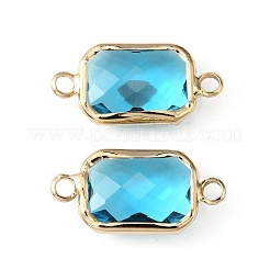 Glass Connector Charms&nbsp;GLAA-WH0036-16B