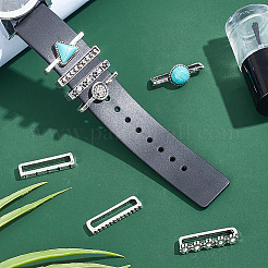 8Pcs 8 Style Half Round & Triangle Synthetic Turquoise Watch Band Charms Set&nbsp;MOBA-PH0001-12