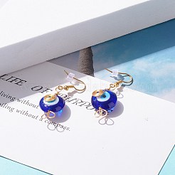 Lampwork Evil Eye Dangle Earrings&nbsp;EJEW-JE04812