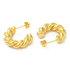 Ion Plating(IP) 304 Stainless Steel Rope Chains Shape Stud Earrings&nbsp;EJEW-B026-04G
