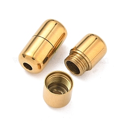 304ステンレススチール製ネジ留め  ジュエリー作りのための  コラム  イオンプレーティング（ip）  ゴールドカラー  12x6mm  穴：2mm&nbsp;STAS-A138-10B-G