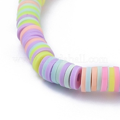 Handmade Polymer Clay Heishi Beads Stretch Bracelets&nbsp;BJEW-JB05300-03