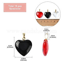 18Pcs 3 Colors Spray Painted Glass Pendants&nbsp;GLAA-YW0004-33