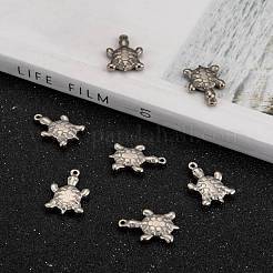 変色しにくい201ステンレススチール製トータスペンダント  ステンレス鋼色  19.5x13x3.5mm  穴：1.5mm&nbsp;STAS-Q192-69