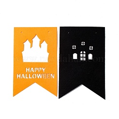 16色旗フェルトオーナメント2個。  ナイロンロープとプラスチックピンで  ハロウィン吊り飾り  パーティーギフトの家の装飾  タワー模様  239x150x1mm  穴：3.5mm&nbsp;DIY-B054-02D