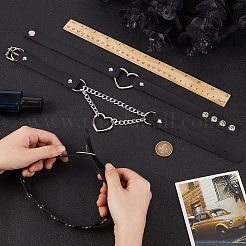 3Pcs 3 Styles Punk-style Imitation Leather Chocker Necklaces&nbsp;NJEW-CL0001-25