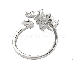 Brass Pave Clear Cubic Zirconia Earring Findings&nbsp;KK-D369-10P