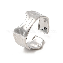 女性用304ステンレススチールオープンカフリング  ステンレス鋼色  9.5mm&nbsp;RJEW-H261-11P