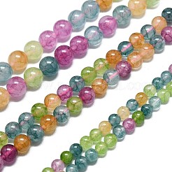天然石マレーシアジェイドビーズ連売り  染め＆加熱  ラウンド  ミックスカラー  6~6.5mm  穴：1mm  約60~62個/連  14.96インチ（38cm）&nbsp;G-L645-C01-6mm-10