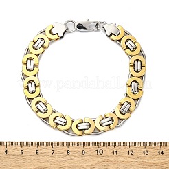304ステンレススチール製ビザンチンチェーンブレスレット、女性・男性用  イオンプレーティング（ip）  ゴールデン·ステンレス鋼色  8-5/8~9-1/8インチ（22~23.3cm）&nbsp;BJEW-R018-22GP-02