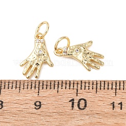 Brass Micro Pave Clear Cubic Zirconia Charms&nbsp;KK-D019-22G
