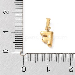 316lサージカルステンレススチールチャーム  レターチャーム  ゴールドカラー  文字F  10x6x2.5mm  穴：2.5x4.5mm&nbsp;STAS-G315-01G-F