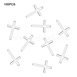 変色しにくい201ステンレススチールペンダント  クロス  ステンレス鋼色  25x16x0.9mm  穴：1.4mm&nbsp;X-STAS-L232-022P
