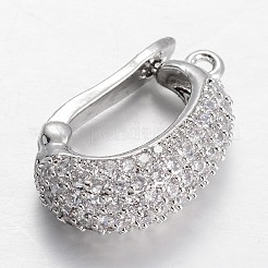 Brass Micro Pave Cubic Zirconia Enhancer Shortener Bails&nbsp;KK-E671-05E