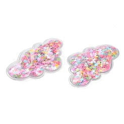 流砂スパンコールプラスチックカボション  ヘアオーナメント＆コスチュームアクセサリー用  雲  カラフル  7.7x4.7cm&nbsp;X-OHAR-CJC0002-04B