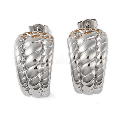 304ステンレススチールイヤリング  アーチ  ステンレス鋼色  21.5x13mm&nbsp;EJEW-O004-18P