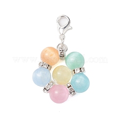 Flower Natural & Dyed Selenite Beads Pendant Decorations&nbsp;HJEW-TA00242