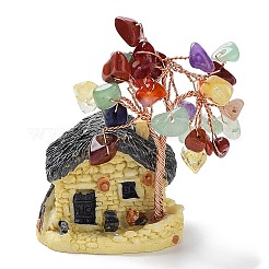 Resin & Natural Mixed Stone Model Ornament&nbsp;DJEW-Z001-01C