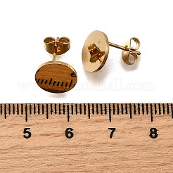 イオンプレーティング（IP）304ステンレススチールスタッドピアス金具  フラットラウンド  ゴールドカラー  10mm  穴：1.8mm  ピン：1mm&nbsp;STAS-D371-02G-04