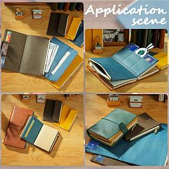 紙の請求書ジッパー付き保存袋  ファイルポケット  長方形  ココナッツブラウン  130x93x6mm&nbsp;ABAG-WH20005-34B-01