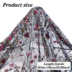 3 Yards Flower Pattern Polyester Lace Fabric&nbsp;DIY-ME0002-38