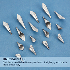 20Pcs 2 Style 304 Stainless Steel Pendants&nbsp;STAS-UN0033-01