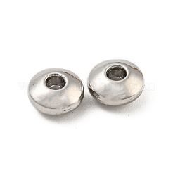 合金ビーズ  長持ちメッキ  鉛フリー＆カドミウムフリー＆ニッケルフリー  フラットラウンド  プラチナ  6x3mm  穴：1.5mm&nbsp;PALLOY-K020-11P
