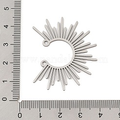 ステンレスペンダント201個  レーザー切断  太陽のチャーム  ステンレス鋼色  32.5x40x1mm  穴：2mm&nbsp;STAS-Z109-12P-1