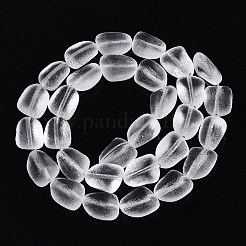 Frosted Handmade Lampwork Beads Strands&nbsp;LAMP-Q041-06F
