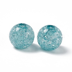 透明なクラックル アクリル ビーズ  ラウンド  ランダムな色  14x12.5mm  穴：3.7mm&nbsp;X-OACR-H019-02