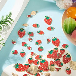 50Pcs 5 Styles Zinc Alloy Enamel Pendants&nbsp;FIND-BG0001-06