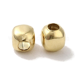 真鍮ビーズ  鉛フリー＆カドミウムフリー  正方形  24KGP本金メッキ  3x2.5x3mm  穴：1.2mm&nbsp;KK-K383-08A-G