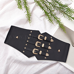 1Pc Imitation Leather Elastic Waist Belts with Alloy Rivets for Men and Women&nbsp;AJEW-CL0002-89